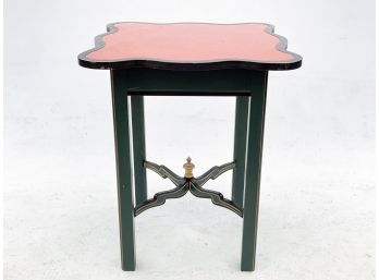 A Custom Tole Painted Side Table