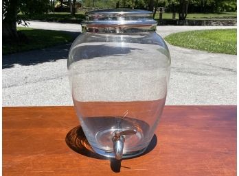 A Modern Glass And Chrome Drink Dispenser