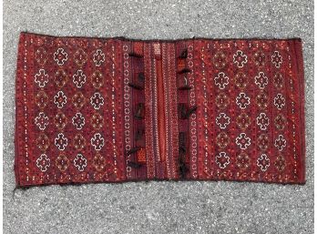 A Persian Wool Woven Pocket, Case, Or Panel