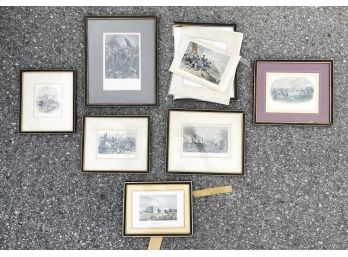 Assorted Small 19th Century Etchings - Some Historical, Some Battle Scenes