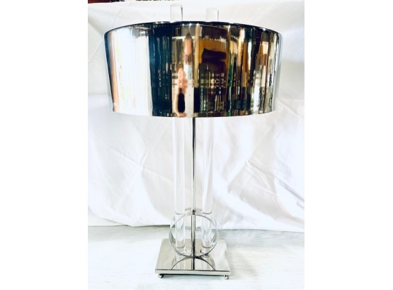 Silver & Lucite Accent Lamp (LOC: S1)