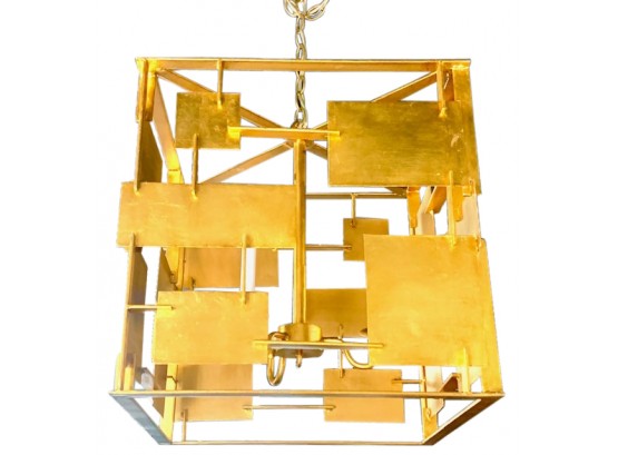 Brushed Gold Contemporary Pendant Light Fixture (LOC: S1)