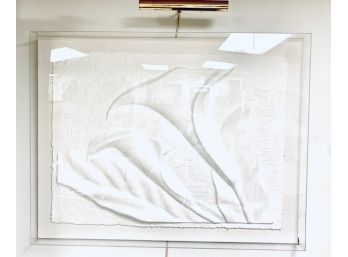 Signed David Fisher 'Calla Lillies' Bas Relief In Acrylic Frame (LOC: S1)