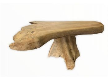 Coastal Wood Sculpture Cocktail Table  (LOC: S1)