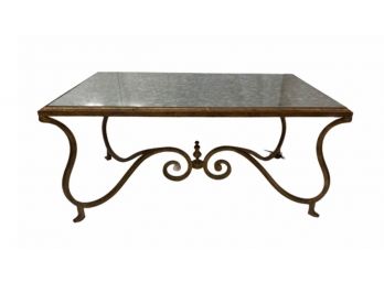 Patina Mirror Cocktail Table W/ Distressed Gilt Finish Frame (LOC: S1)