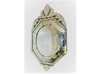 Venetian Octagonal Bevel Mirror W/ Ornate Accents  (LOC: S 1)