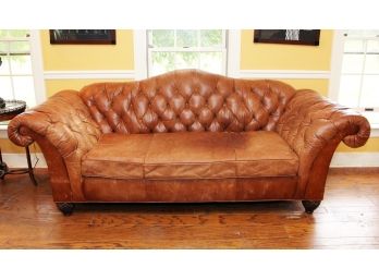 A Tufted Leather Sofa By William Alan For ABC Carpet & Home