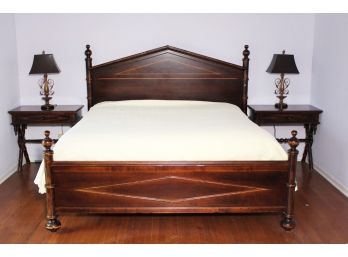 An Antique Reproduction King Bedstead Bed With Faux Bamboo Accents By ABC Carpet & Home