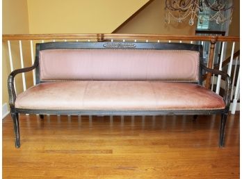 A Vintage Leather Seated Hall Bench By ABC Carpet & Home