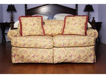 A Down Stuffed Upholstered Causeuse By Grange Furniture