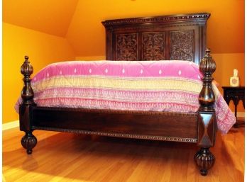 A Carved Rosewood Queen Bedstead By ABC Carpet & Home