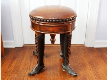 An Amazing Cast Iron And Leather Foot Stool (literally!) By Theodore Alexander