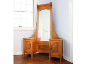 An Amazing Biedermeier Style Mirrored Vanity By ABC Carpet & Home Antique Reproductions