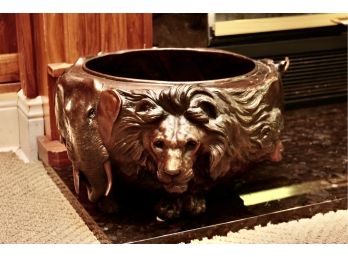 Impressive BRONZE Cauldron Planter