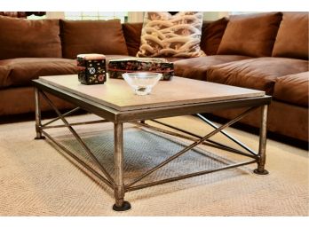 Trendy STEEL And STONE Large Cocktail Table