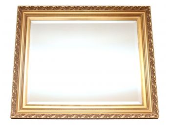 ANON Professionally Framed Vintage Carved Beveled Glass Wall Mirror