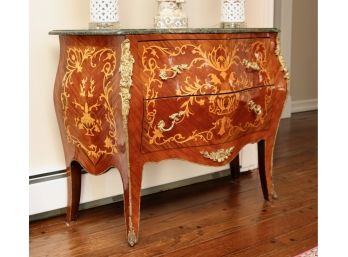 MARBLE TOP Bombe Chest With BRASS Details