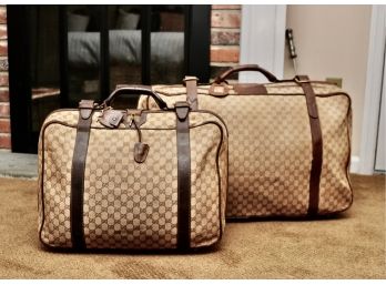 GUCCI Pair Of Authentic, Vintage Suitcases With Keys