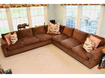 4 Piece Microsuede Modular Sofa With Matching Ottoman