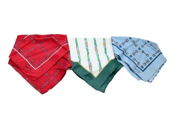 Trio Of Authentic GUCCI Silk Pocket Squares