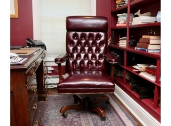 Vintage NORTH HICKORY FURNITURE Tufted Leather Executives Chair