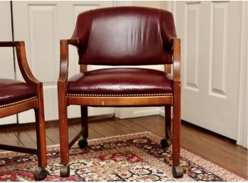 NORTH HICKORY Low Back Leather Desk Chair On Casters 2 Of 2