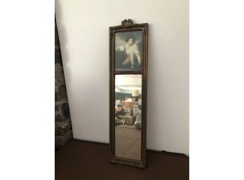 Gold Framed Mirror W/Portrait Of Boy