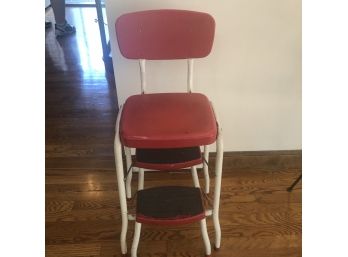 Vintage Red Step Stool