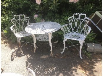 Wrought Iron Table & 2 Chairs