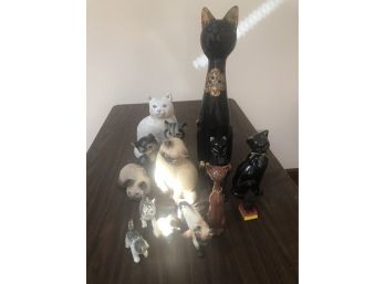 14 Piece Cat Figurine Lot