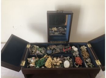 Jewelry Box Filled W/ Costume Jewelry