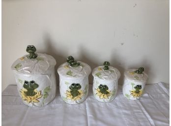 4 Piece Frog Cannister Set