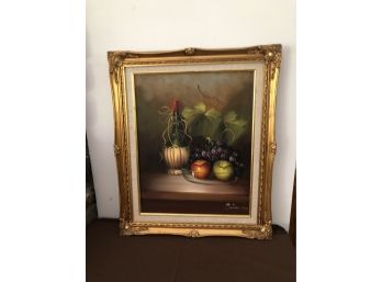 Gold Framed Signed Fruit Painting