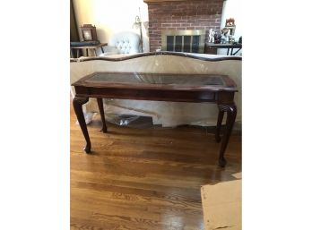 Glass & Wood Sofa Table