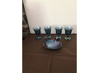 Blue/Green Carnival Glass