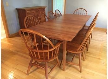 Paid $6,000 Incredible Hitchcock Solid Cherry Dining Table With 10 Chairs In Excellent Condition