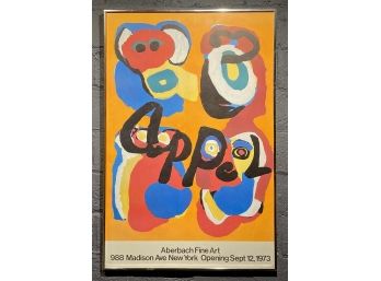 Vintage 1973 Karel Appel Exhibition Poster From Aberbach Fine Art In NYC