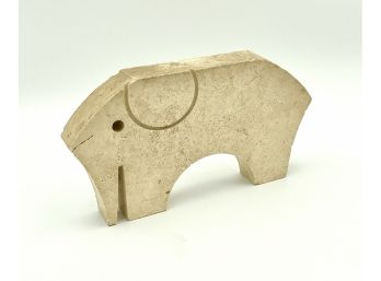 Large Mid Century Fratelli Mannelli Style Italian Travertine Elephant Sculpture