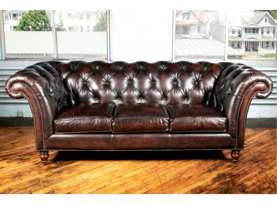 Randall Allan Leather Chesterfield Sofa