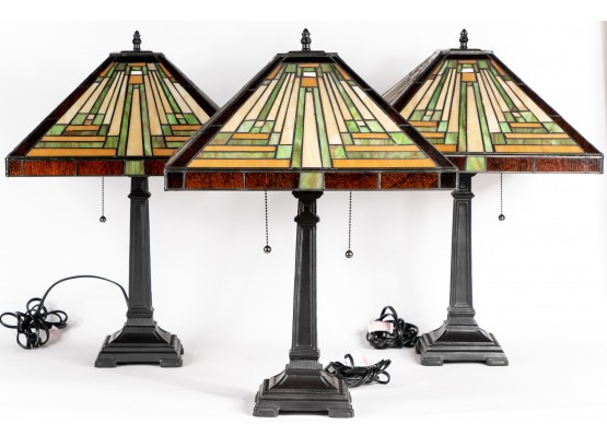 Three Tiffany Style Table Lamps