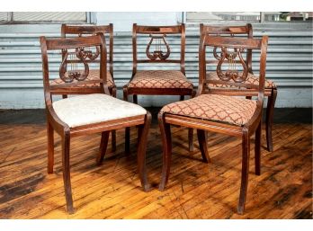 Five Early 20th Century Lyre-Back Chairs, Restoration Project