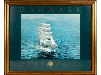 After Dean Waite (American, 20th C.) Poster, “Danmark,” Signed In Pen