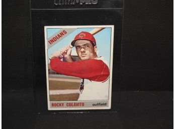 1966 Topps Cleveland Indians HOFer Rocky Colavito Baseball Card