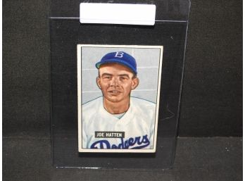 1951 Bowman Brooklyn Dodgers Pitching Star Joe Hatten Baseball Card