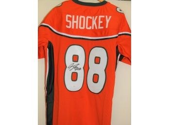 Signed NY Giants Miami Hurricane Star Jeremy Shockey Football Jersey With COA