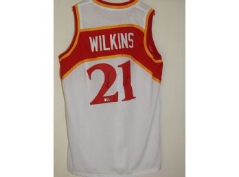 Signed Atlanta Hawks HOFer Dominque Wilkins Basketball Jersey With COA