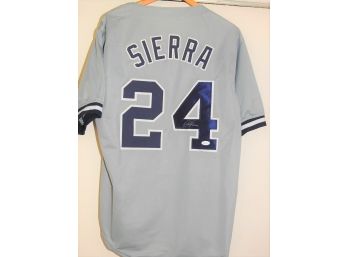 Rare Signer Signed NY Yankees Superstar Rueban Sierra Baseball Jersey With COA