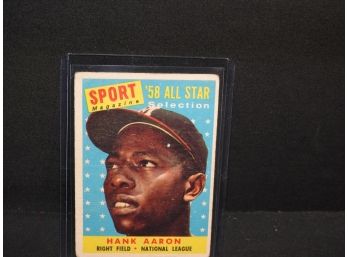 1959 Topps Milwaukee Braves HOFer Hank Aaron Baseball Card