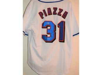 Signed NY Mets HOFer Mike Piazza Baseball Jersey With COA RARE SIGNER