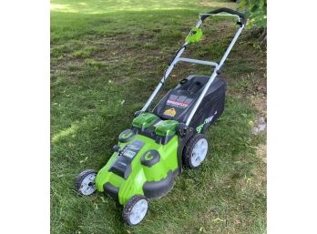 Green Works 20 Inch Twin Force Electric Lawnmower